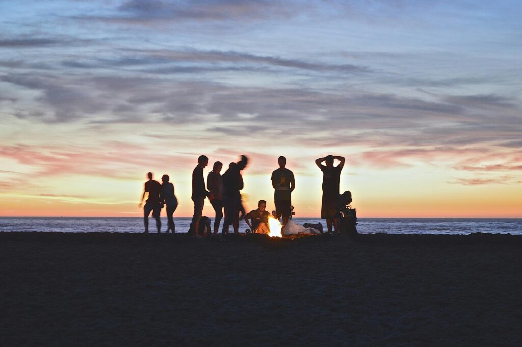 friends on a beach